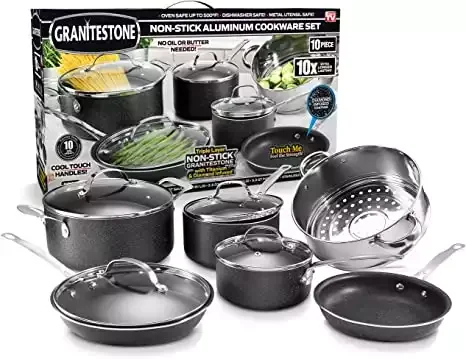 GRANITESTONE 10 Piece Nonstick Cookware Set